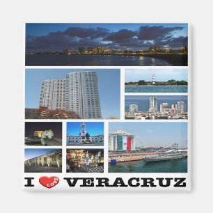 zMX021 VERACRUZ I Love, Mosaic, Mexico, Fridge Magneet