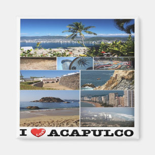 zMX022 ACAPULCO, I Love, Mosaic, Mexico, Fridge Magneet