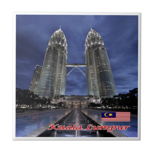 zMY005 PETRONAS TWIN TOWERS, Kuala Lampur, Tegeltje (Voorkant)
