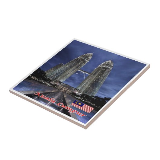 zMY005 PETRONAS TWIN TOWERS, Kuala Lampur, Tegeltje (Zijkant)