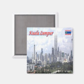 zMY006 panorama KUALA LUMPUR, Maleisië, Fridge Magneet (Voorkant / Achterkant)