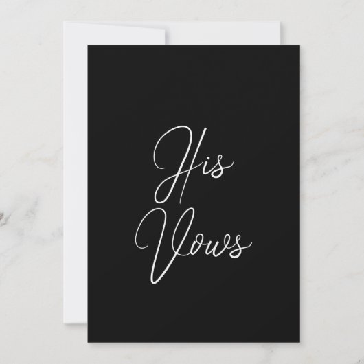 Z'n Kaart | Wedding Vow Booklet for Groom (Voorkant)