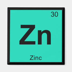 Zn - Zinkscheikunde - Periodieke Tabel Symbool Ele Magneet