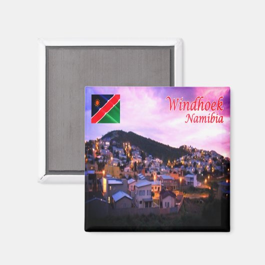 zNA006 WINDHOEK van Night, Namibië, Afrika, Fridge Magneet (Voorkant / Achterkant)