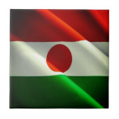 zNE002 NIGER, Wuivende Vlag, Afrika, Tegeltje (Voorkant)