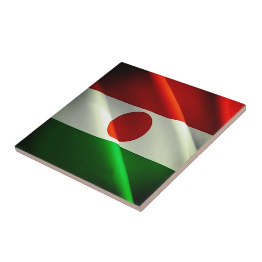 zNE002 NIGER, Wuivende Vlag, Afrika, Tegeltje (Zijkant)