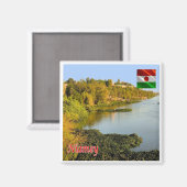 zNE004 NIAMEY Panorama, NIGER, Afrika, Fridge Magneet (Voorkant / Achterkant)