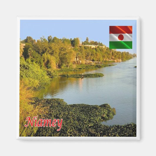 zNE004 NIAMEY Panorama, NIGER, Afrika, Fridge Magneet (Voorkant)