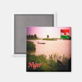zNE006 NIGER, River, Africa, Fridge Magneet (Voorkant / Achterkant)