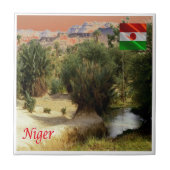 zNE008 NIGER, Oasis Bilma, Afrika, Tegeltje (Voorkant)