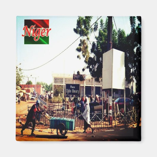 zNE009 NIGER, Place Djibo Bakary Walraven, Fridge Magneet (Voorkant)