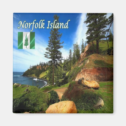 zNF006 NORFOLK, Panorama, Oceanië, Fridge Magneet (Voorkant)