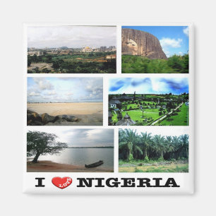 zNG011 NIGERIA I Love, Mosaic, Africa, Fridge Magneet