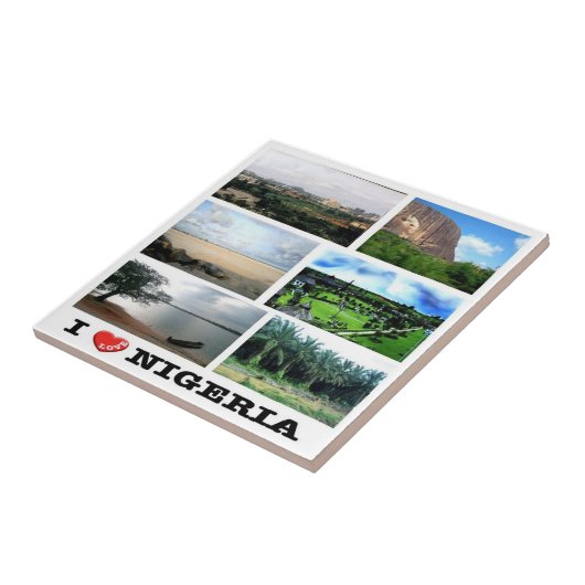 zNG011 NIGERIA I Love, Mozaïek, Afrika, Tegeltje (Zijkant)