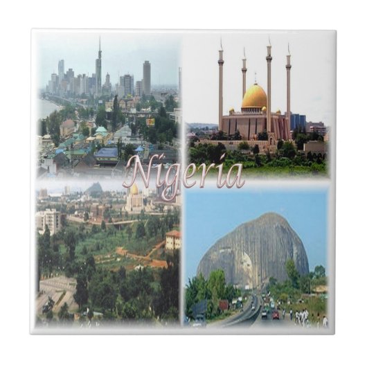 zNG012 NIGERIA, Mozaïek, Afrika, Tegeltje (Voorkant)