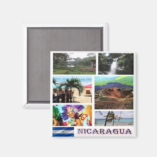zNI003 NICARAGUA, Mosaic, Amerika, Fridge Magneet (Voorkant / Achterkant)