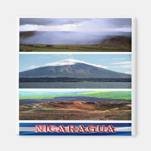 zNI006 NICARAGUA, Mosaic, Volcano, Amerika, Fridge Magneet (Voorkant)