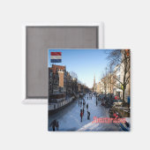 zNL007 AMSTERDAM panorama, Nederland, Fridge Magneet (Voorkant / Achterkant)