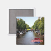 zNL009 AMSTERDAM panorama, Nederland, Fridge Magneet (Voorkant / Achterkant)