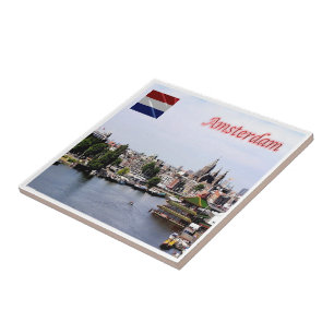 zNL010 AMSTERDAM vanuit de lucht gezien, Tegeltje