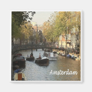 zNL017 AMSTERDAM bevaarbaar kanaal, Fridge Magnet