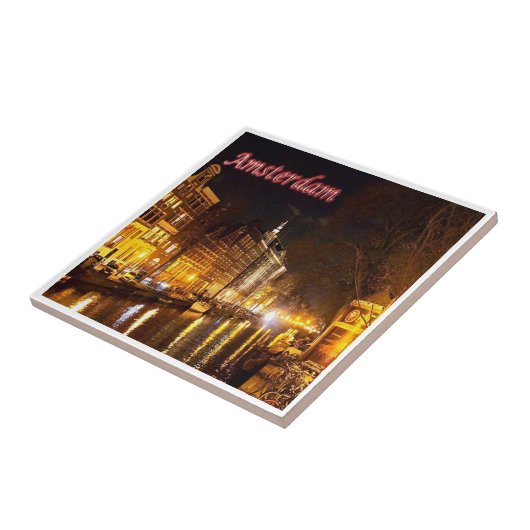 zNL018 AMSTERDAM landschapsnacht, Holland, Tegeltje (Zijkant)