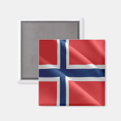 zNO002 NORWEGSE WARE FLAG, Noorwegen, Fridge Magneet (Voorkant / Achterkant)