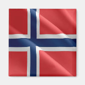 zNO002 NORWEGSE WARE FLAG, Noorwegen, Fridge Magneet (Voorkant)