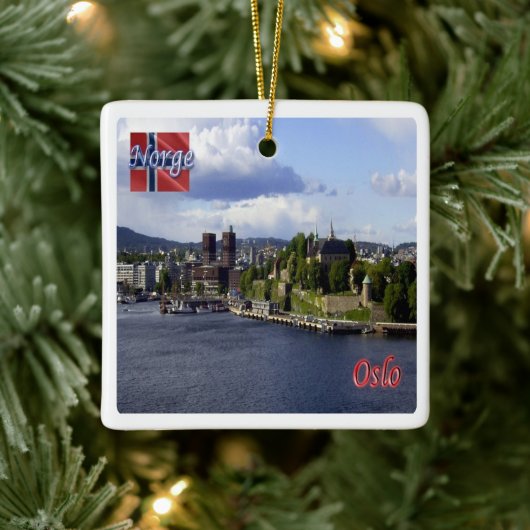 zNO004 OSLO, Noorwegen, Europa, Keramisch Ornament (Boom)