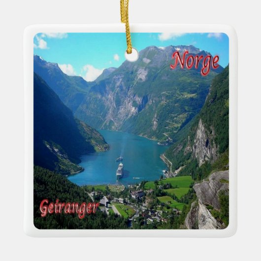 zNO005 GEIRANGER, Noorwegen, Europa, Keramisch Ornament (Voorkant)