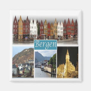 zNO009 BERGEN, Noorwegen, Europa, Fridge Magneet