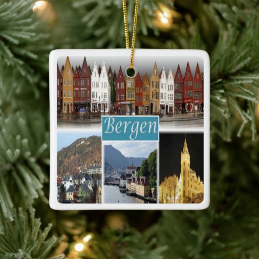 zNO009 BERGEN, Noorwegen, Europa, Keramisch Ornament (Boom)