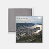 zNO018 BERGEN panorama, Noorwegen, Europa, Fridge Magneet (Voorkant / Achterkant)