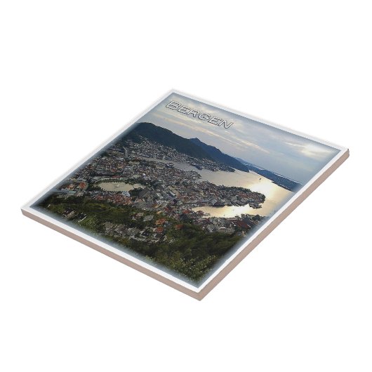 zNO018 BERGEN panorama, Noorwegen, Europa, Tegeltje (Zijkant)
