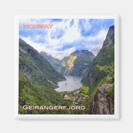 zNO019 GEIRANGERFJORD, Noorwegen, Europa, Fridge Magneet (Voorkant)