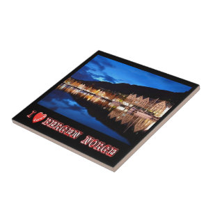 zNO021 BERGEN, Noorwegen "I Love", Tegeltje