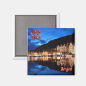 zNO022 BERGEN BRYGGEN, Noorwegen, Europa, Fridge Magneet (Voorkant / Achterkant)