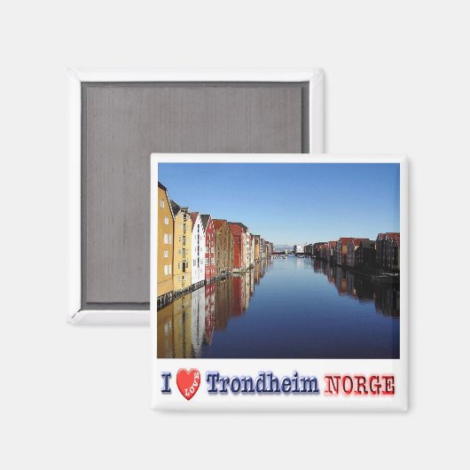 zNO026 TRONDHEIM "I Love", Noorwegen, Europa, Frid Magneet (Voorkant / Achterkant)