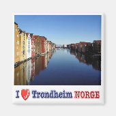 zNO026 TRONDHEIM "I Love", Noorwegen, Europa, Frid Magneet (Voorkant)