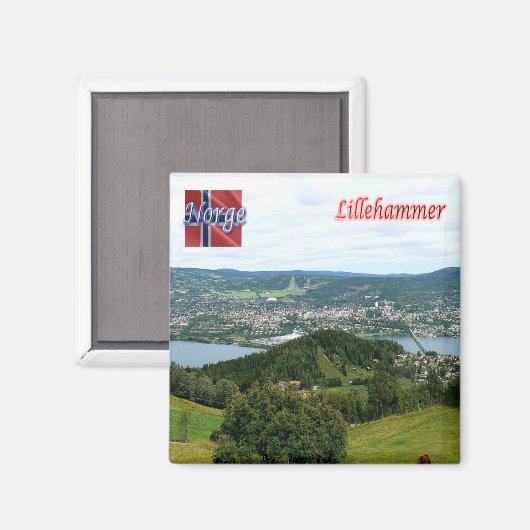 zNO028 LILLEHAMMER, Noorwegen, Europa, Fridge Magneet (Voorkant / Achterkant)