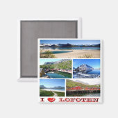 zNO037 LOFOTEN "I Love", Noorwegen, Europa, Fridge Magneet (Voorkant / Achterkant)