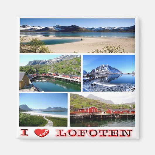 zNO037 LOFOTEN "I Love", Noorwegen, Europa, Fridge Magneet (Voorkant)