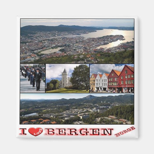 zNO040 BERGEN, Noorwegen, Europa, Fridge Magneet (Voorkant)