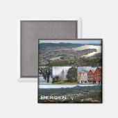 zNO043 BERGEN, Noorwegen, Europa, Fridge Magneet (Voorkant / Achterkant)