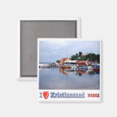 zNO048 KRISTIANSAND "I Love", Noorwegen, Koelkast Magneet (Voorkant / Achterkant)