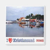 zNO048 KRISTIANSAND "I Love", Noorwegen, Koelkast Magneet (Voorkant)