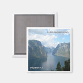 zNO061 AURLANDSFJORDEN uit Stegastein, Noorwegen, Magneet (Voorkant / Achterkant)