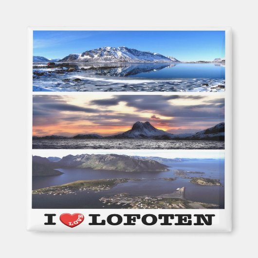zNO066 LOFOTEN "I LOVE", Noorwegen, Fridge Magneet (Voorkant)