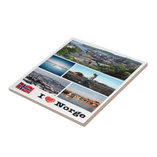 zNO068 NOORWEGEN NORGE, "I Love", Tegeltje