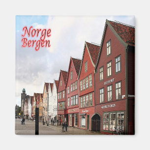 zNO073 BERGEN BRYGGEN, Noorwegen, Europa, Fridge Magneet